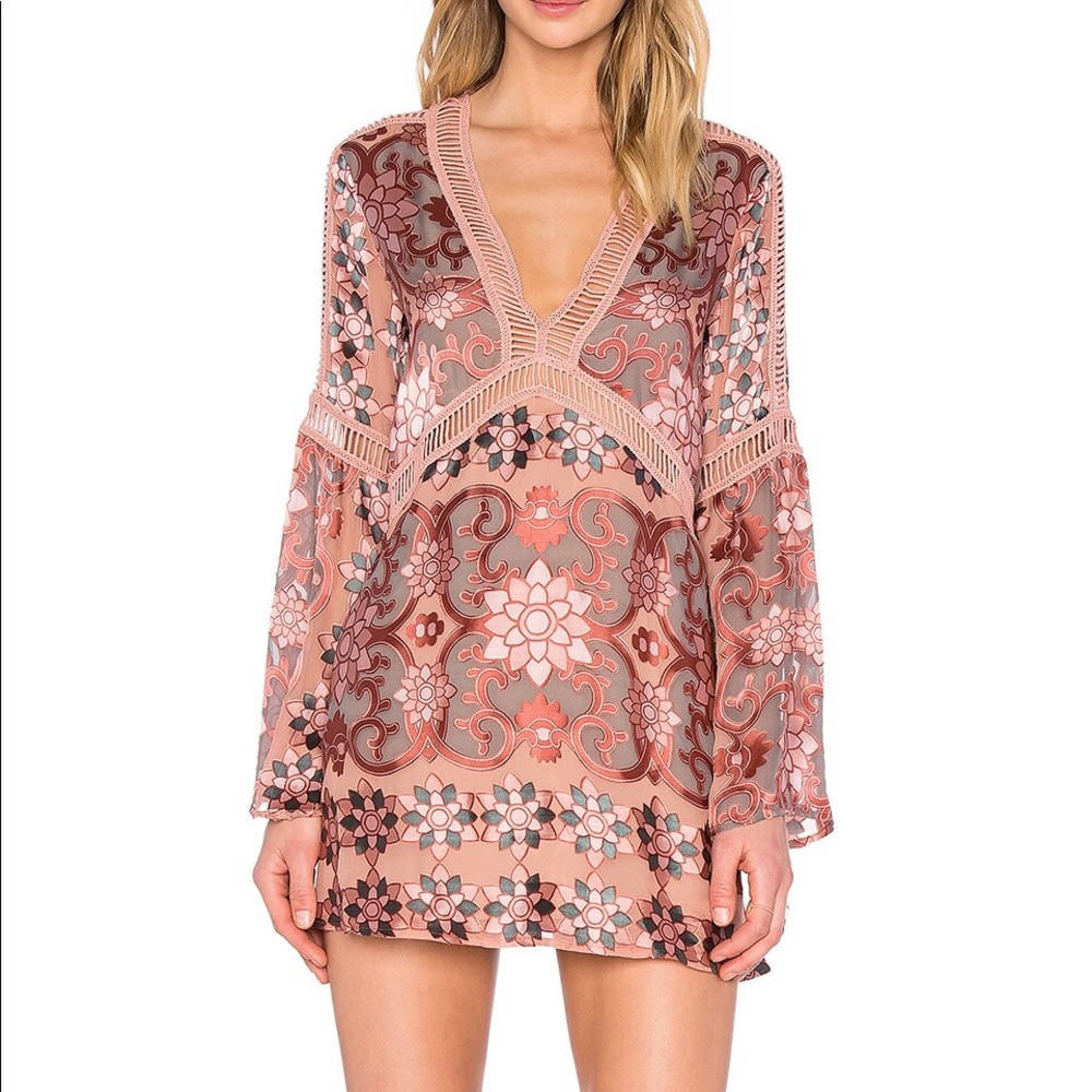 For Love & Lemons Juliet Dress - Maroon, sz Small